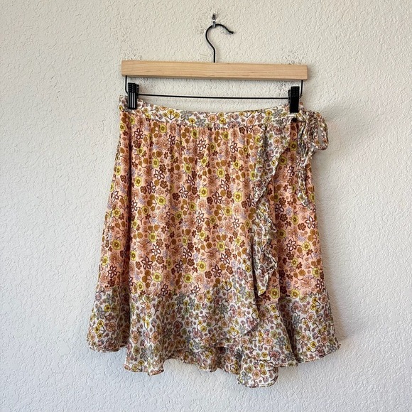 SCOTCH & SODA Viscose Wrap Over Skirt in Multi Floral Print - Picture 1 of 11
